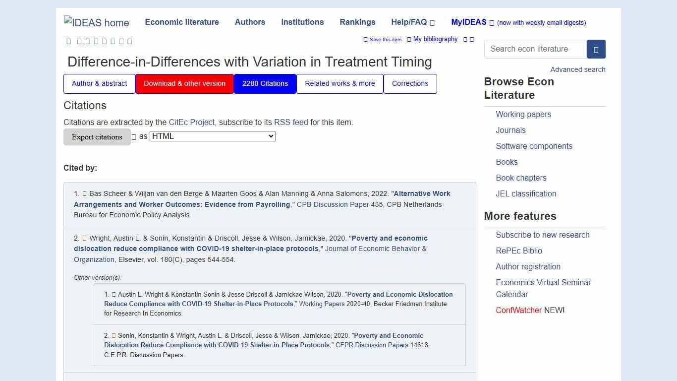 Citations of Difference-in-Differences with Variation in Treatment Timing